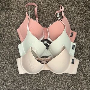 3 pack Pink, Green, and Cream vince camuto Bras